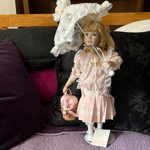 Emily Elegant Pink Doll with Lace Parasol. Limited edition 898.